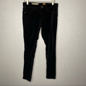 Pilcro and the Letterpress Black Velvet Skinny Pants Size 27